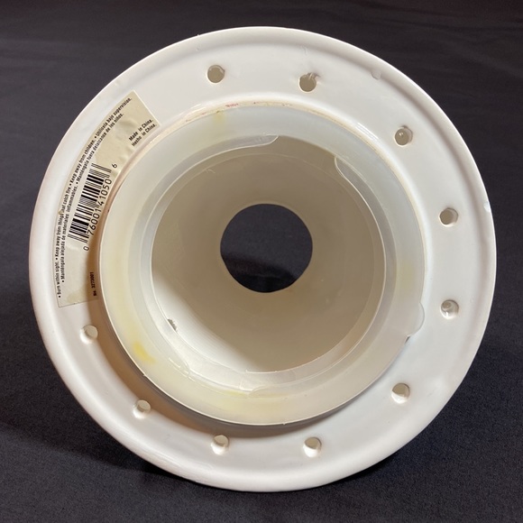 Winter Ceramic Candle Topper. White with Gray Snowflakes. - Picture 4 of 7